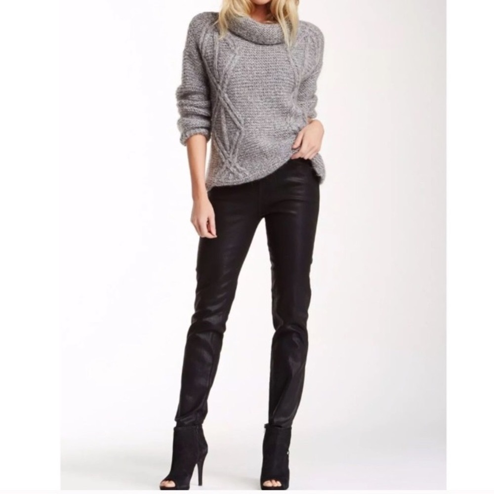 NYDJ MARCA Leggings Wax Coated Leather- Look Lift & Tuck Pull On